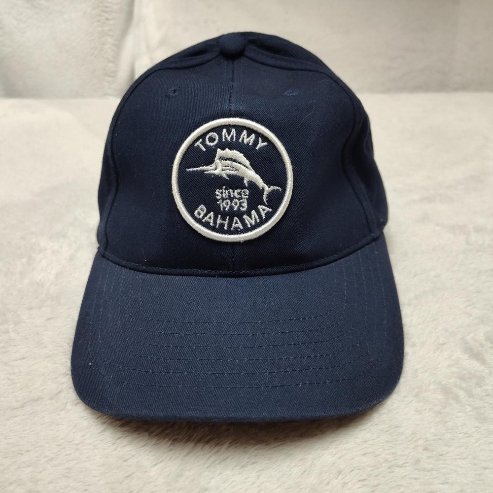 Tommy Bahama Hat Cap Strap Back One Size Men Blue Cotton Twill Fish Beach Island